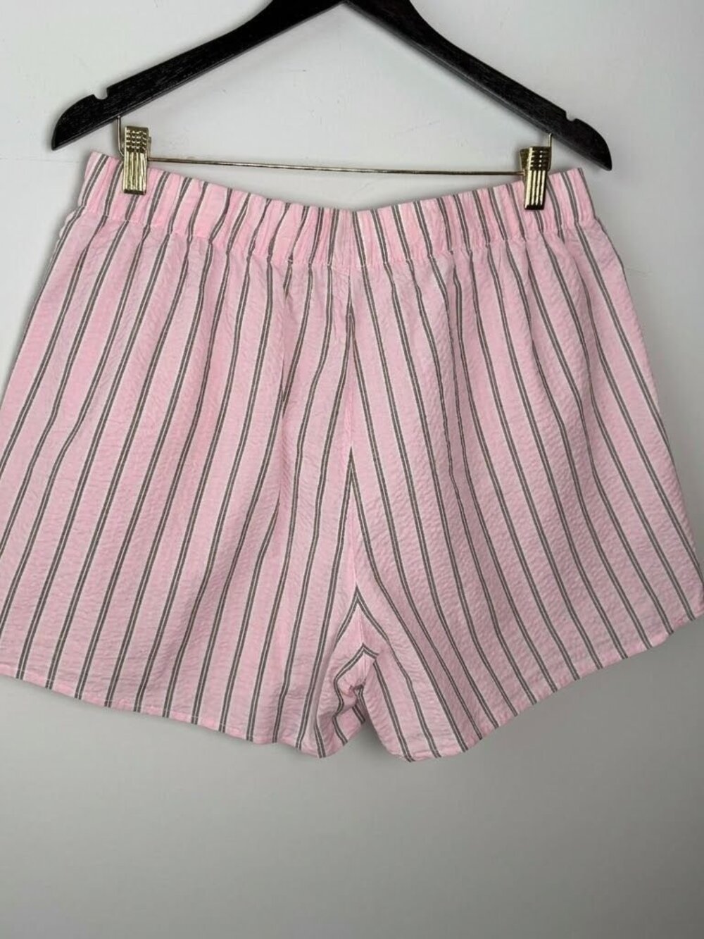 WNU With Nothing Underneath The Weekend 100% Seersucker Set Pink Mocha L - Picture 7 of 13